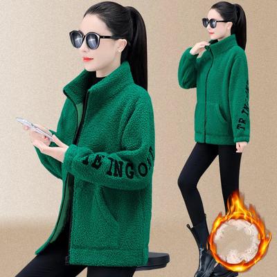 Женский утолщенный теплый свободный кардиган на молнии большого размера, повседневный теплый топ с принтом