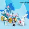 191PCS Friends Winter Princess Ice and Snow Carriage Assembly Bricks Creative Building Blocks Educational Toys for Girls No Box