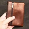 Кожаный кошелек для монет для мужчин и женщин, мини-кошелек из воловьей кожи на молнии, маленькая карманная сумка для денег, женские кошельки, мужской держатель для карт V
