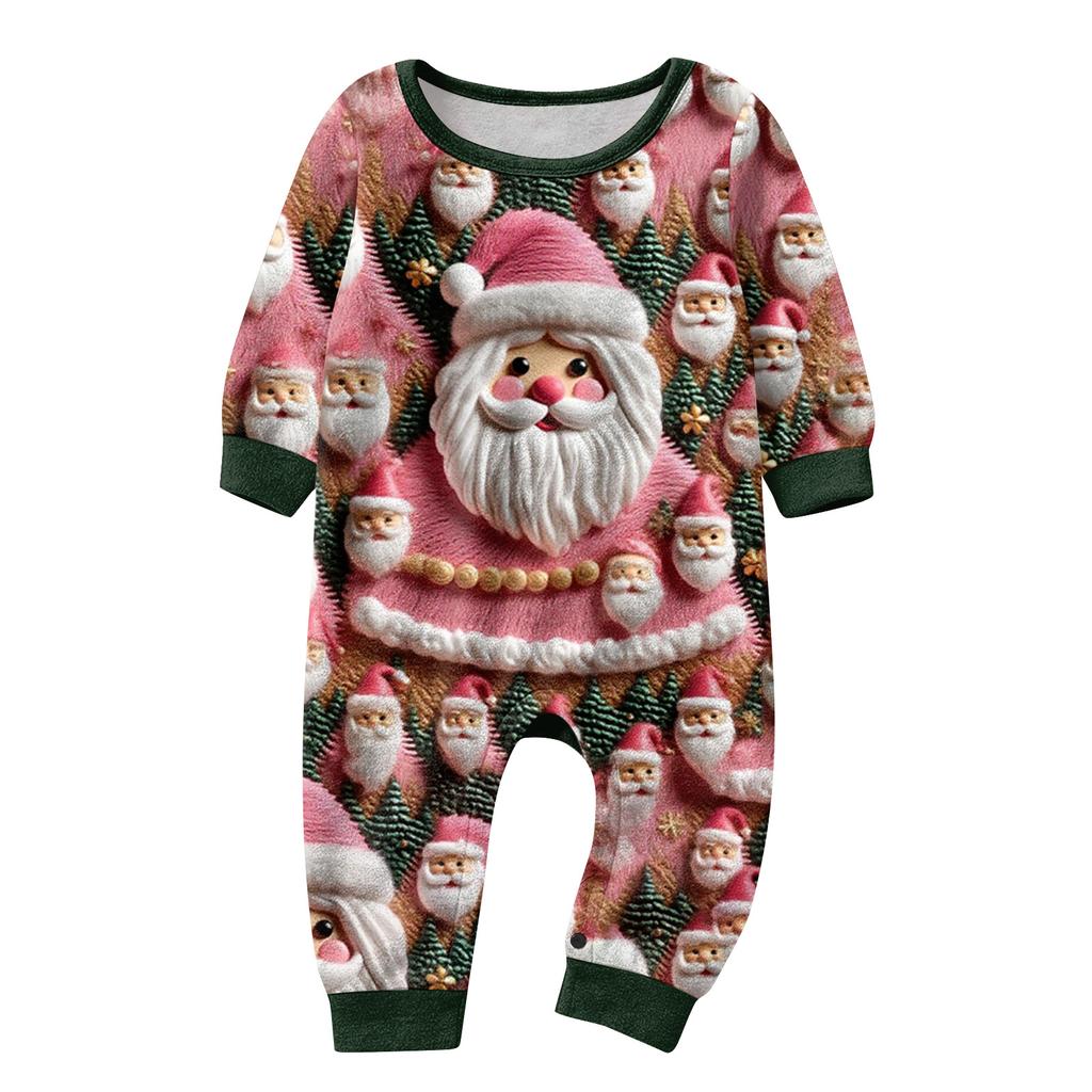 Matching Family Christmas Print Flannel Homewear Set Long-Sleeve Top And Pants