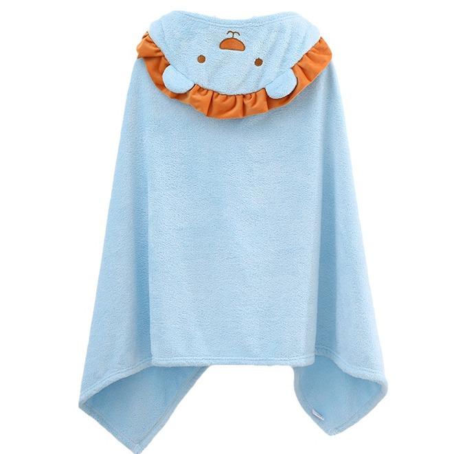Children's Coral Fleece Hooded Bathrobe - Summer Baby Towel and Cloak for Swimming