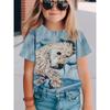 Повседневная модная детская женская футболка с короткими рукавами и милым рисунком животных