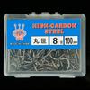 100 шт. В коробке Крючки Marusei Изогнутый С шипами Острые Черные Высокоуглеродистая сталь Крючки для ловли в дикой природе