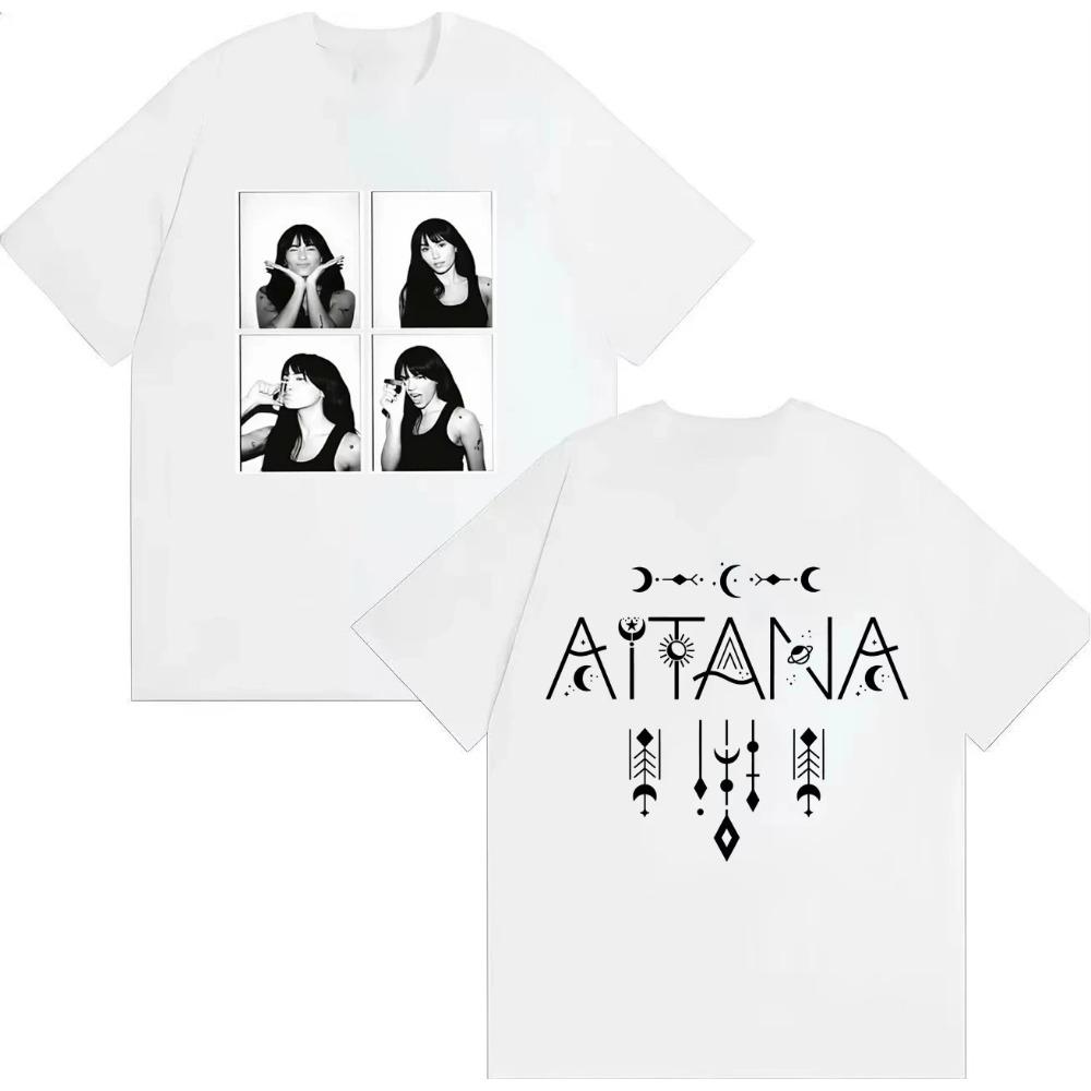 Модная футболка с графикой Aitana для мужчин и женщин, летняя уличная одежда с двусторонней печатью, хлопковая футболка, повседневные топы, подарок для фанатов