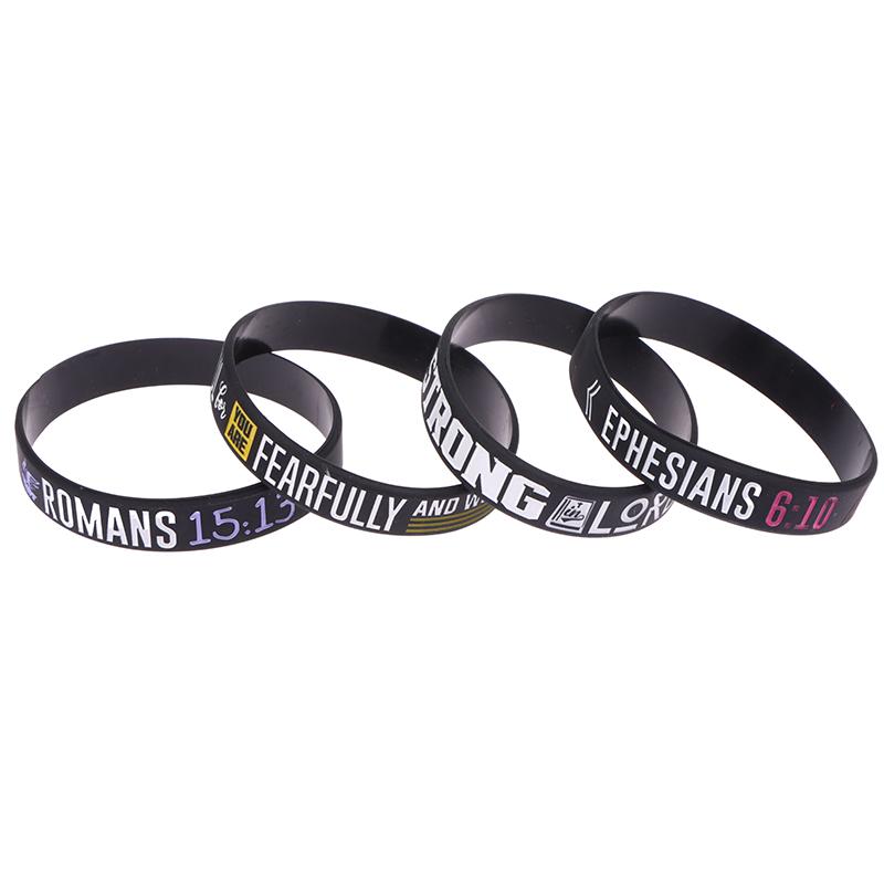 13 шт. Вера Верь Мир Благодать Библия Христианский Религиозный Браслет Спорт Силиконовые Браслеты Резиновый Напульсник