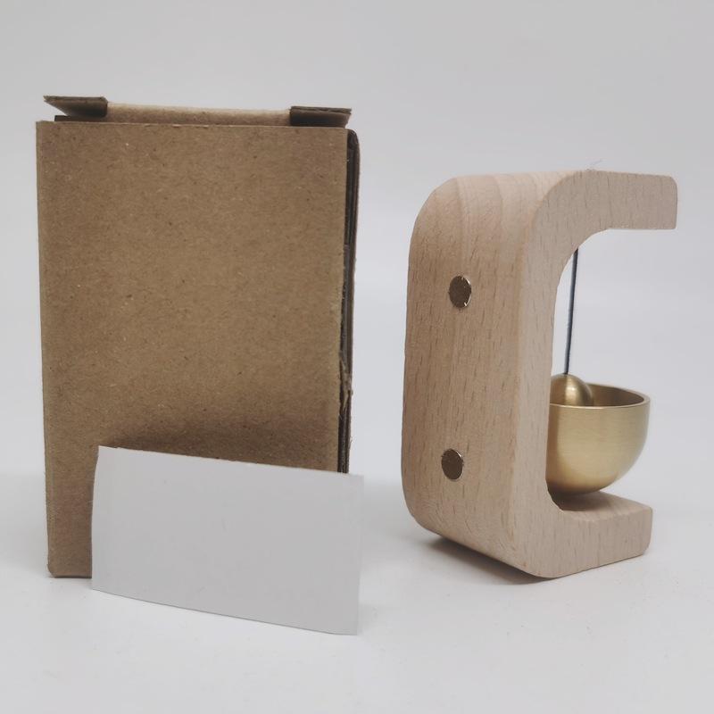 Магнитный деревянный дверной звонок в стиле дофамин: Вдохновленная китайской культурой подвеска-колокольчик для входов в магазины