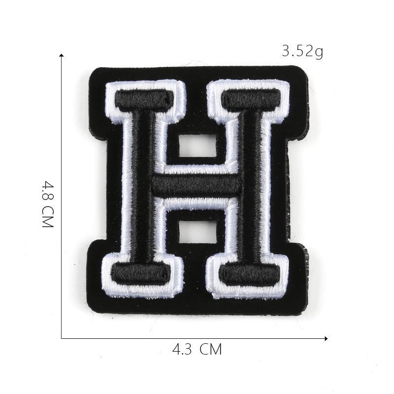 Duoku Embroidery 26 English Letters Three-Dimensional Embroidery Hat Emblem Badge Ironing Velcro Patch Clothing Accessories Cloth Sticker