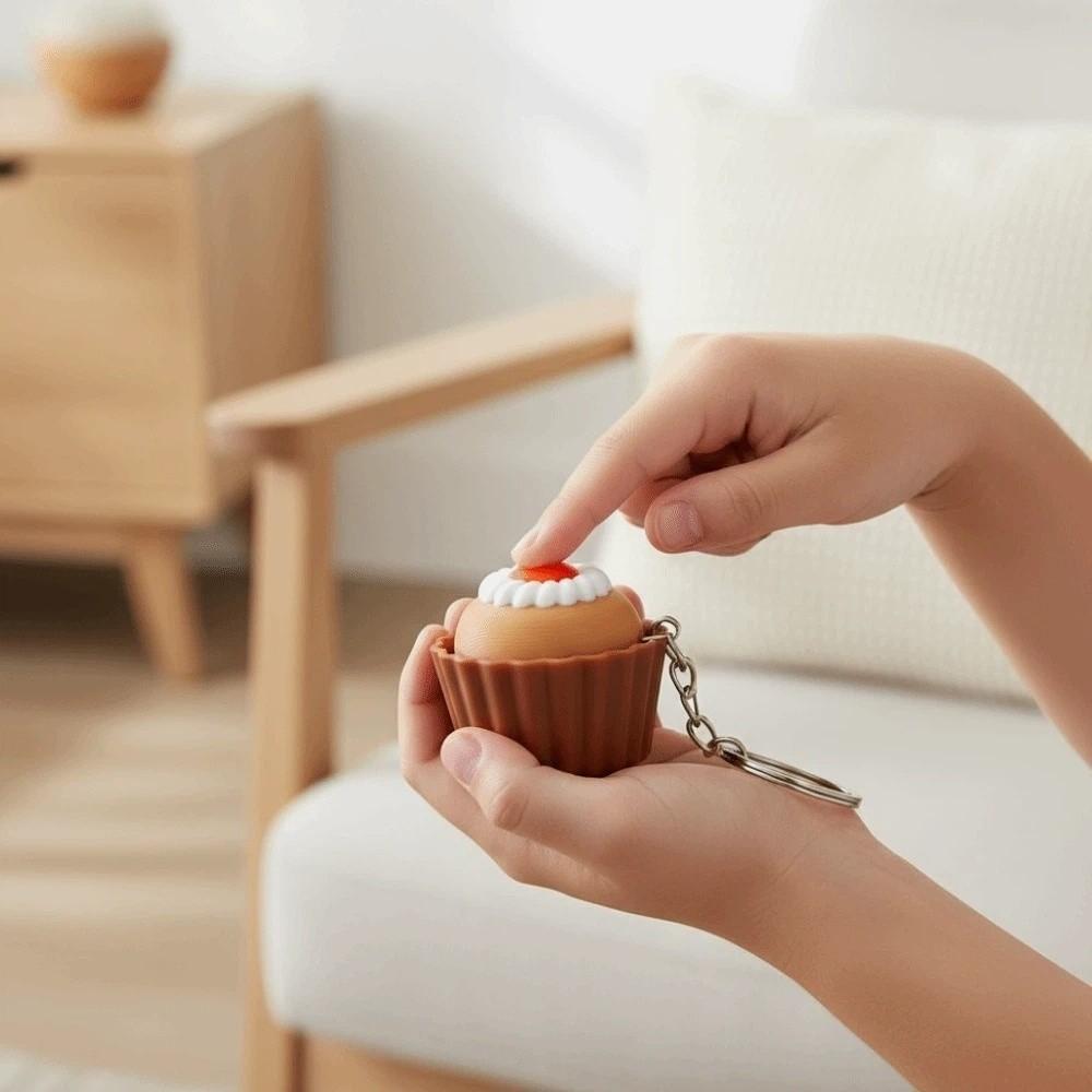3D Printed Button Dessert Key Ring Mini Cartoon Sensory Clicker Toys Funny Fidget Toy Daily