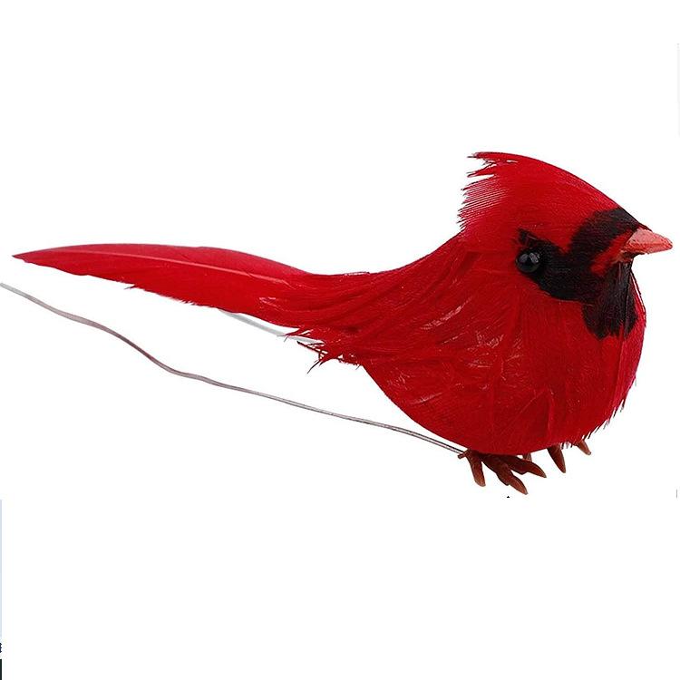 Милая Рождественская Красная Птичка Стоящая или На Прищепке Имитация Садовой Декорации Поделки Домашнее Украшение Реквизит для Фотосъемки