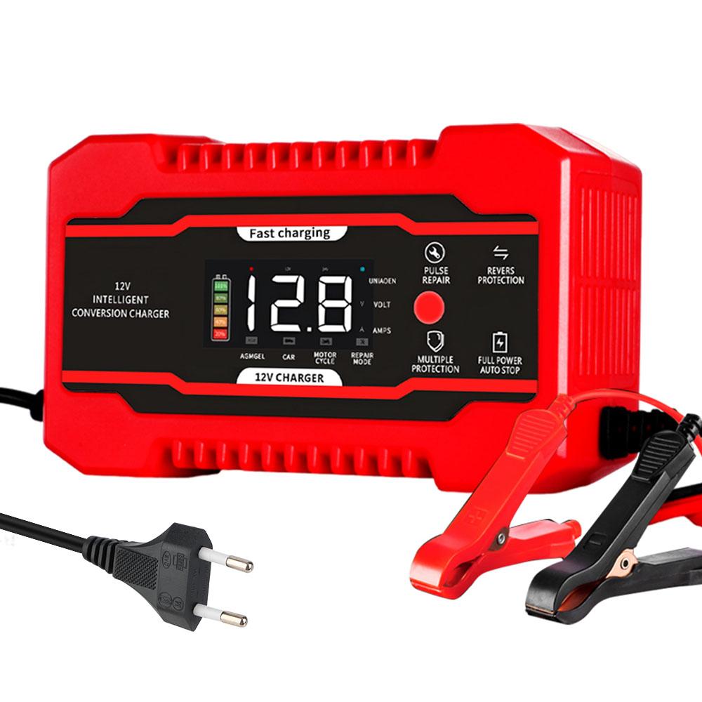 Обслуживание аккумулятора Множественная защита 12В 6А Для автомобиля Внедорожника Мотоцикла Грузовика Универсальное автомобильное зарядное устройство Цифровой ЖК-дисплей