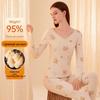Women's V-Neck Cotton Thermal Underwear Set