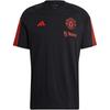 Футболка Manchester United Tiro 23 Training с цветным блоком и логотипом, дышащая спортивная футболка с коротким рукавом, мужская черная IA8489