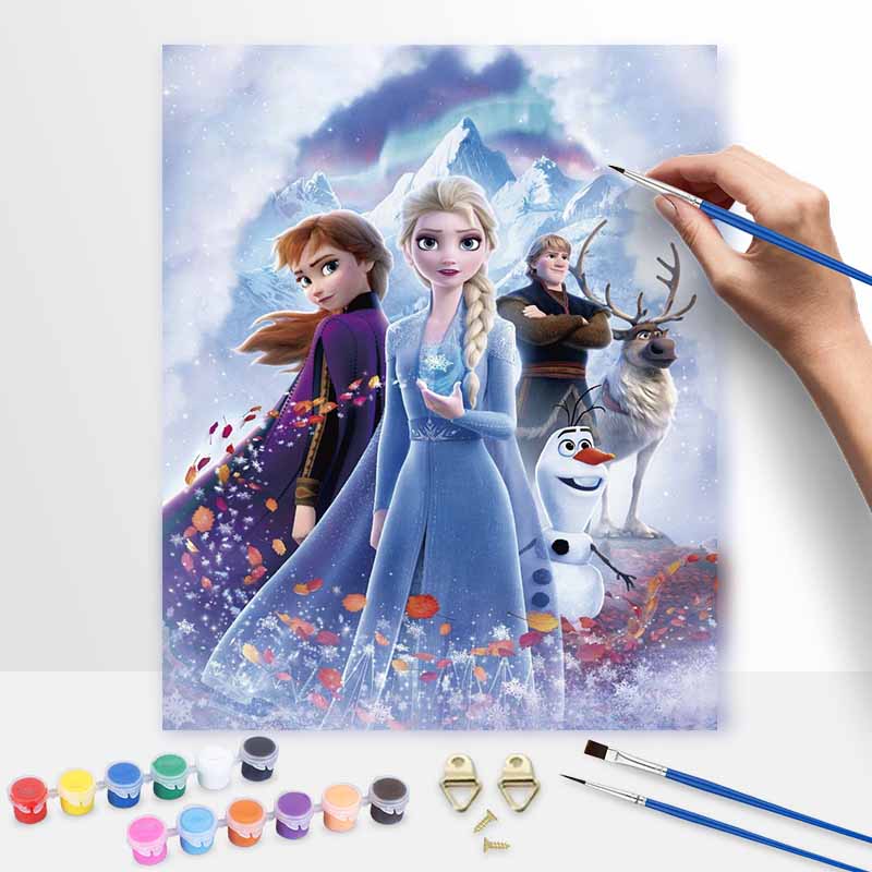 Disney Frozen Elsa Anna Paint By Number Kit Drawing Canvas DIY Picture Home Decor Disney Painting Gift Room Wall Art Handwork Craft