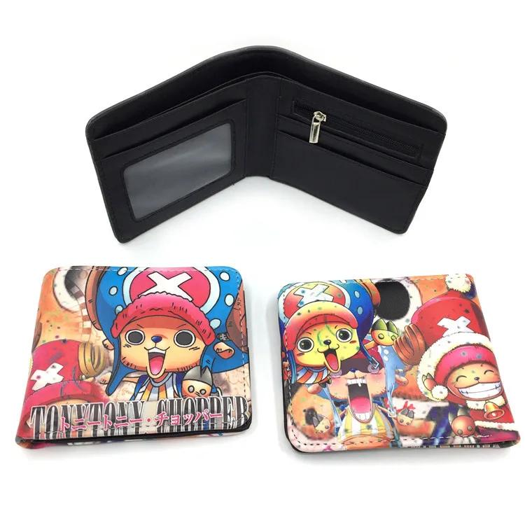 Аниме One Piece Кошелек из ПУ для Женщин Мужчин Мультяшные Фигурки Зоро Луффи Эйса Кошелек Складывающийся Держатель для Карт Детский Взрослый Игрушка Подарок