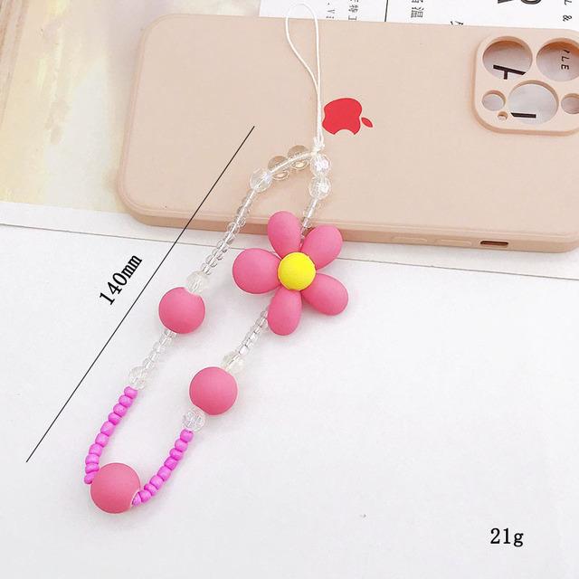 Простые облачные цветы, акриловая цепочка для телефона из бисера, ремешок ярких цветов с бантом и узлом-тюльпаном, чехол для телефона, веревка, ювелирные аксессуары для женщин