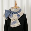 Peony Printed Cashmere Scarf Women Winter Luxury Pashmina Blanket Thick Shawl Wrap Neckerchief Fashion Bufanda Echarpe Poncho