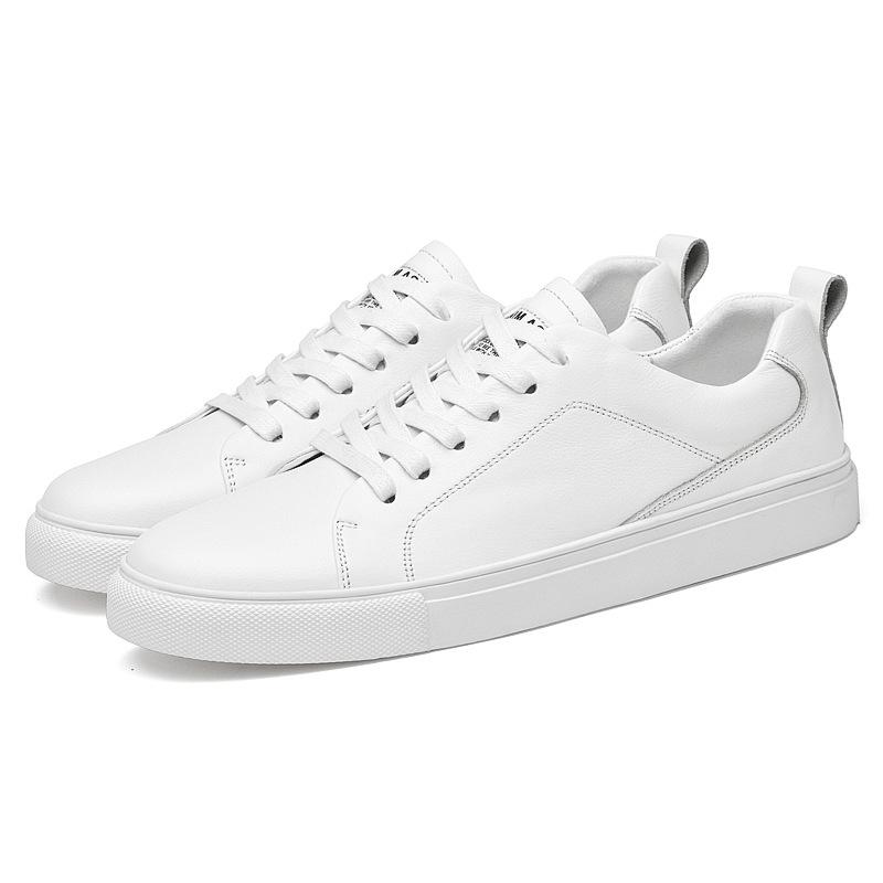 Мужская обувь весенний тренд британская мужская повседневная кожаная обувь мягкая подошва белая обувь спортивная обувь обувь для скейтборда
