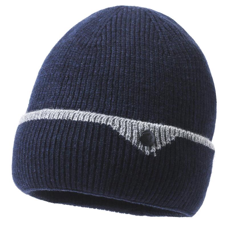 Мужская осенне-зимняя ветрозащитная и морозостойкая шапка для езды на велосипеде, бархатная и утолщенная теплая шерстяная шапка, модная вязаная шапка-пуловер для защиты ушей