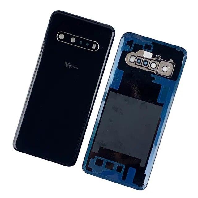 Стеклянная задняя крышка для LG V60 ThinQ 5G, задняя крышка корпуса, крышка батарейного отсека, задняя крышка с заменой объектива камеры