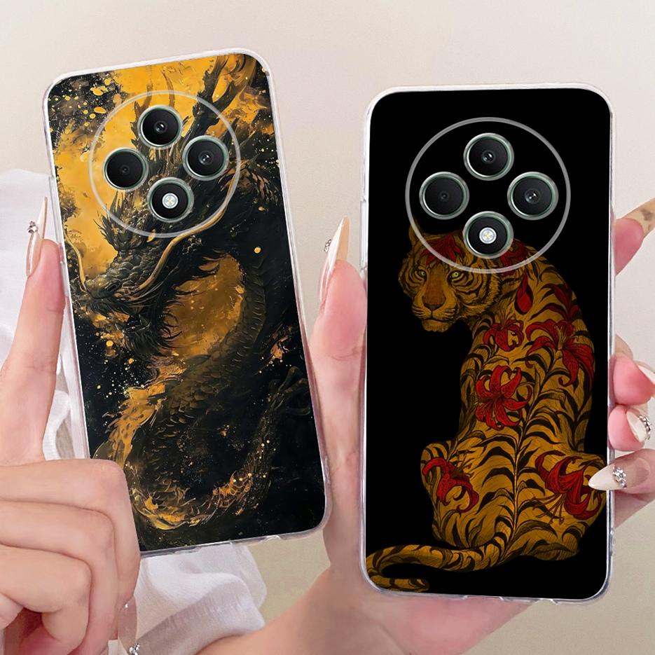 Чехол для Oppo Reno 12F 5G Reno12 FS Крутой Чехол с Рисунком Дракона и Тигра Мягкий Силиконовый Чехол для Телефона Для Oppo Reno12 F 4G Reno12F Fundas