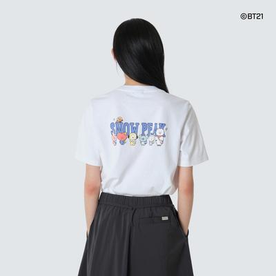 [snowpeak I BT21] Women's Semi-Crop Short-Sleeve T-shirt White (S26MWFTS91)