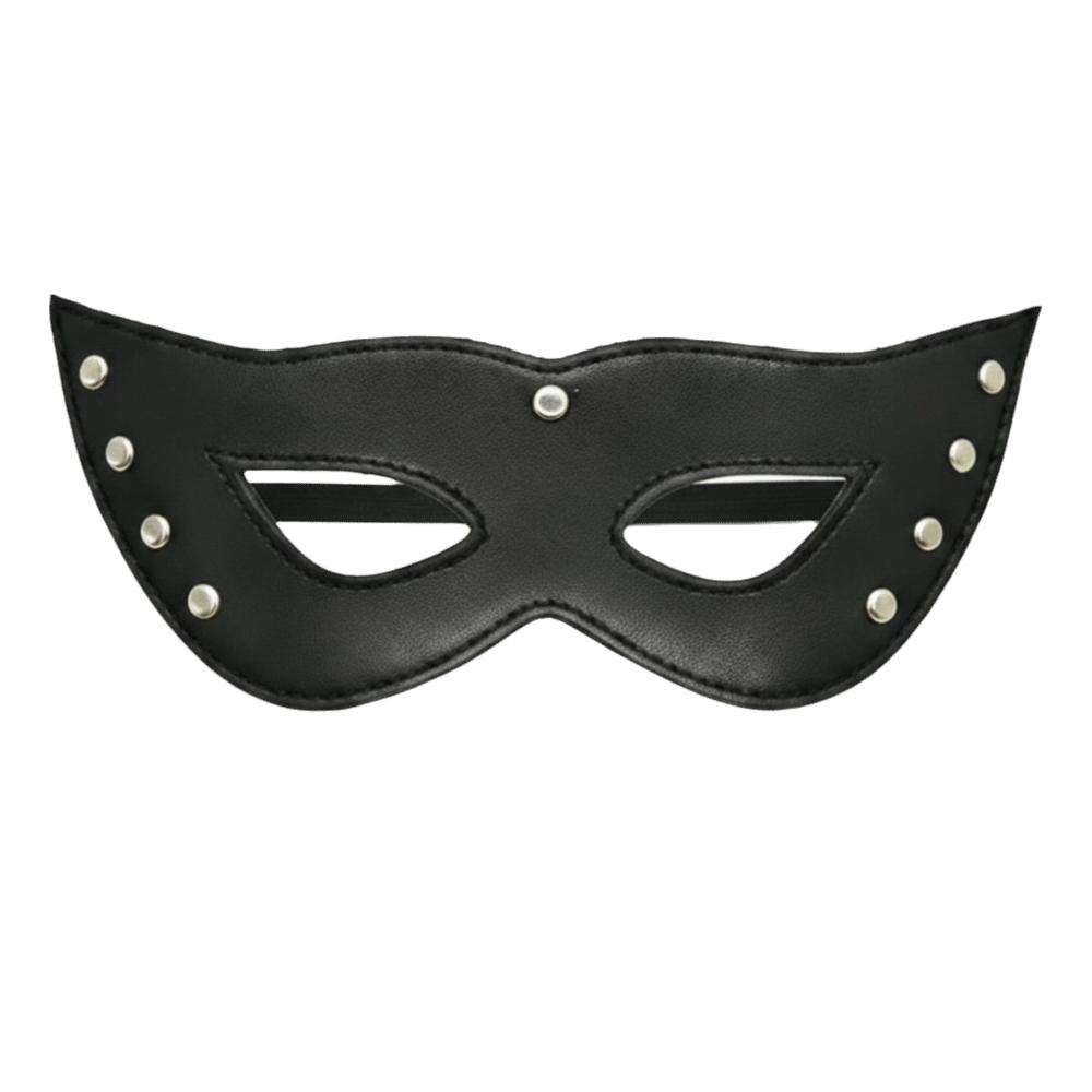 Handsome Half Face Mask Gothic Style Cat Eye Mask PU Leather Mask Cosplay Costume