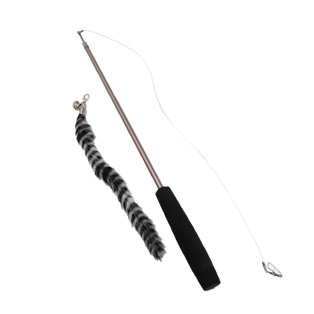Cat Teaser ThreeSection Telescopic Cat Teaser Wand Retractable Kitten Teaser Stick with Feather