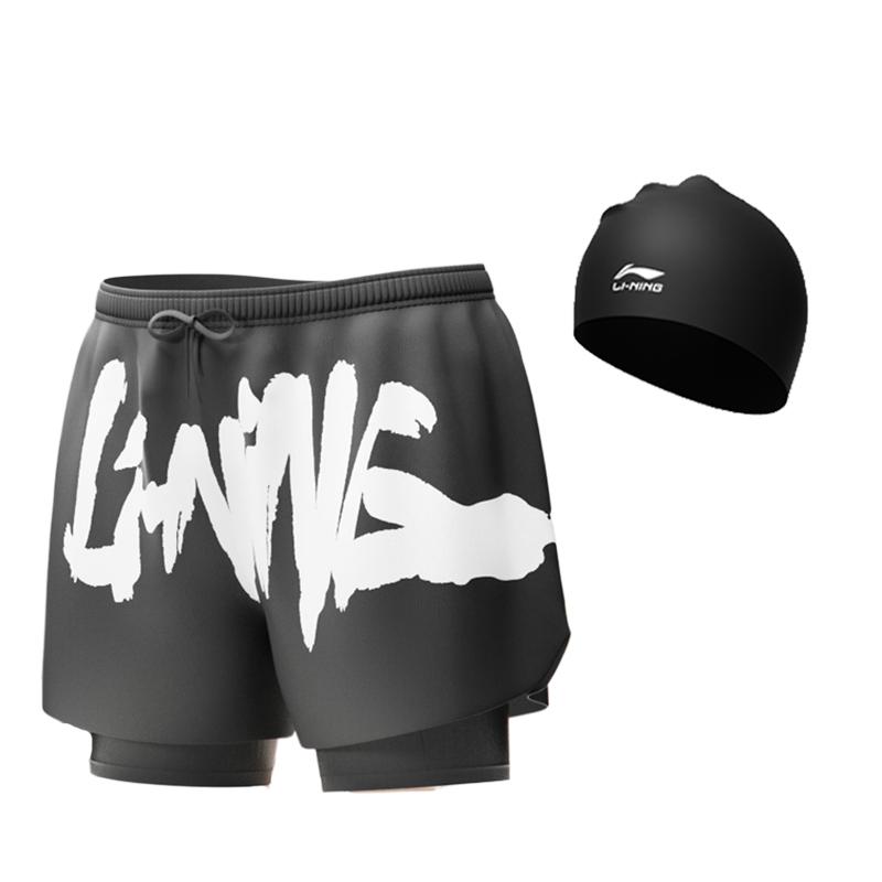 Li Ning Спортивная Модная Коллекция Мужские Плавки Средней Длины LSKU809-1