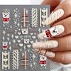 5D рождественские тисненные наклейки для ногтей, белые снежинки, слайдеры для ногтей, милый мультяшный медведь, перчатки, дизайн свитера, наклейки