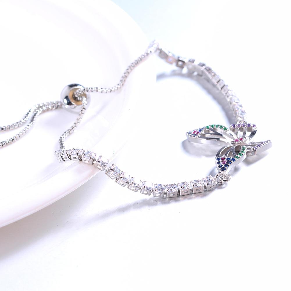 Fashion Unique Popular Zircon Brass Butterfly Bracelets for Women Adjustable Drawstring Design Bracelet