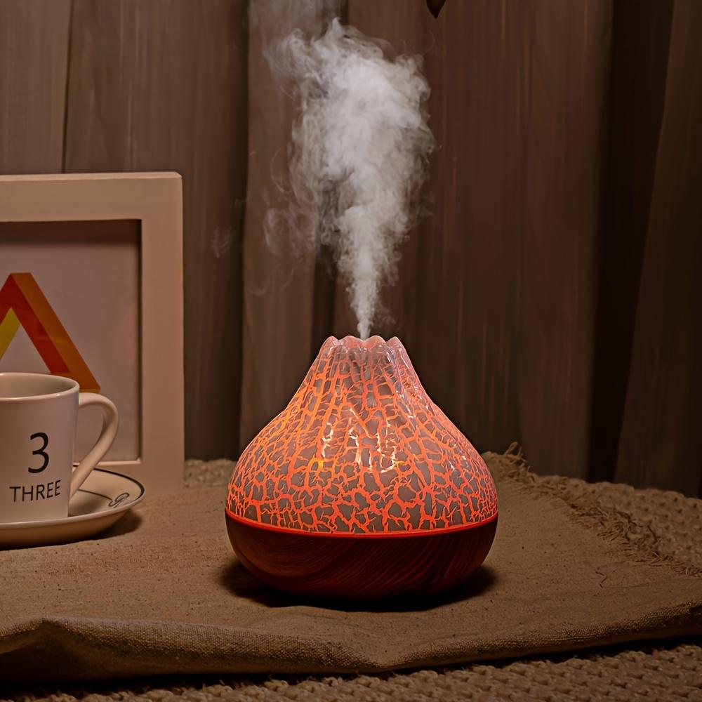 10,14 унций Wood Grain Volcano увлажнитель воздуха ароматерапевтический аппарат, бесшумный диффузор эфирных масел с холодным туманом, питание от USB для домашнего офиса