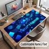 Abstract Geometric Theme Customized Mouse Pad Personalized Print Name Text Desk Mat For Home Office Table Decor