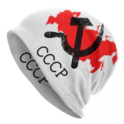 Шляпа с флагом СССР CCCP, шапка в стиле хип-хоп, уличные шапки Skullies, шапки российской армии, военные для женщин унисекс, вязаная шапка, теплая шапка двойного назначения