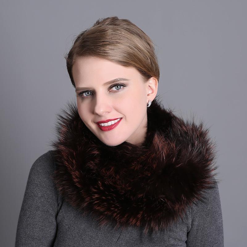 Зимний универсальный теплый меховой шарф, шарф из лисьего меха, плетеный из меха серебристой лисицы, большой меховой шарф, шейный платок