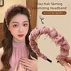 Lace Mesh Hair Hoop Solid Color Headband Trend Hairband  Women
