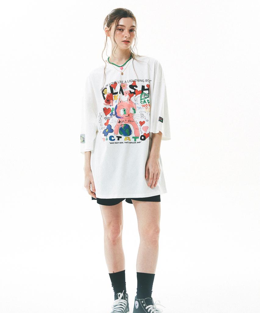 Свободная футболка оверсайз с принтом Soipeuyukaen