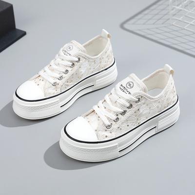 Студенческая спортивная обувь, весенне-летняя повседневная женская обувь, универсальные кроссовки с дышащим узором на толстой подошве