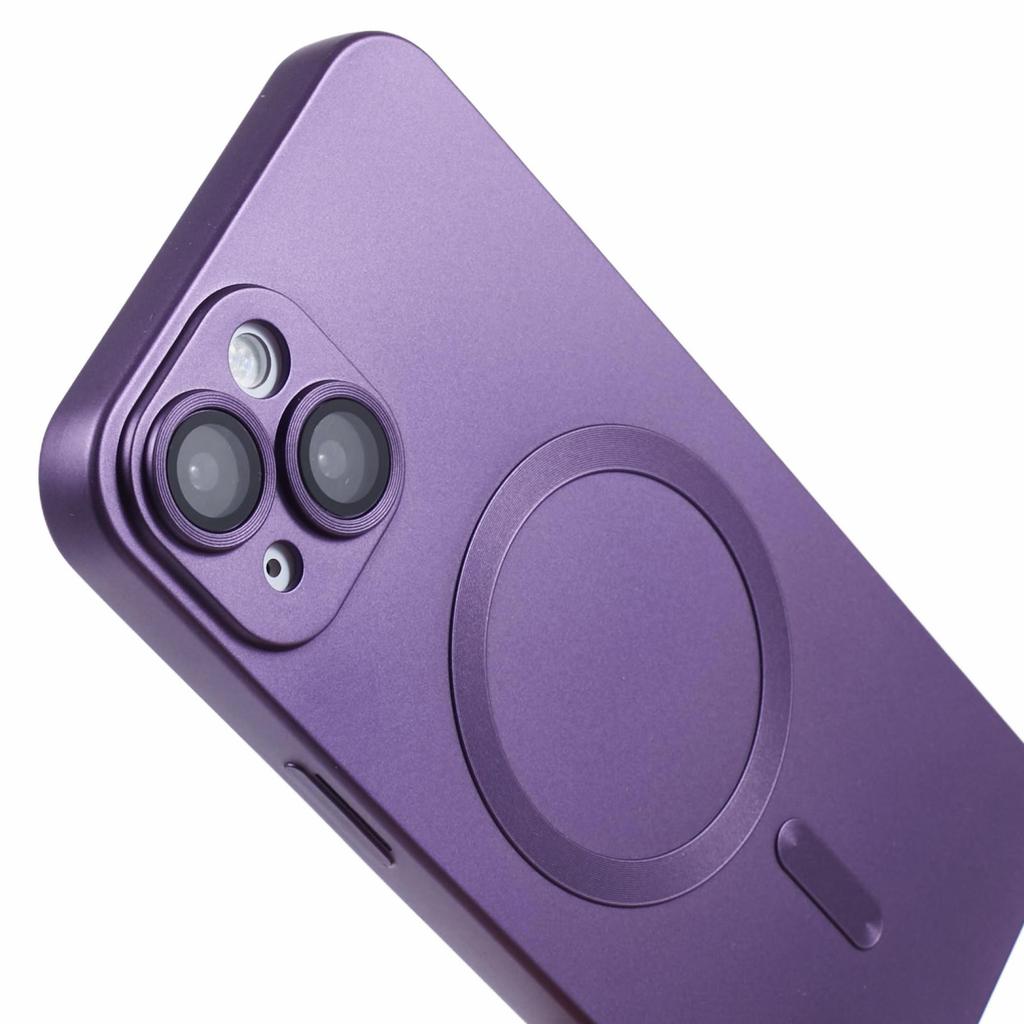 For iPhone 15 TPU Slim Case Rubberized Phone Cover with Lens Film Compatible with MagSafe