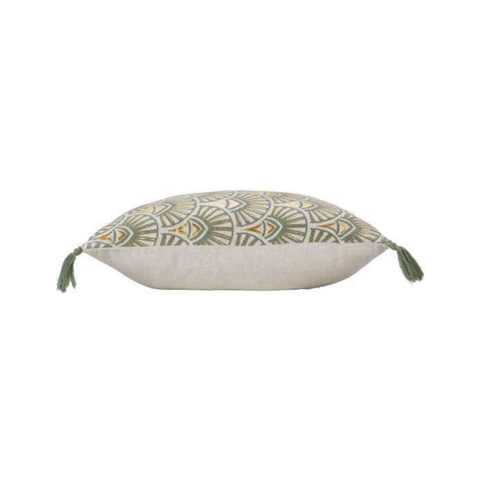Coussin - Icarre - 45 x 45 cm - Déhoussable - Vert - Imprimé métallisé