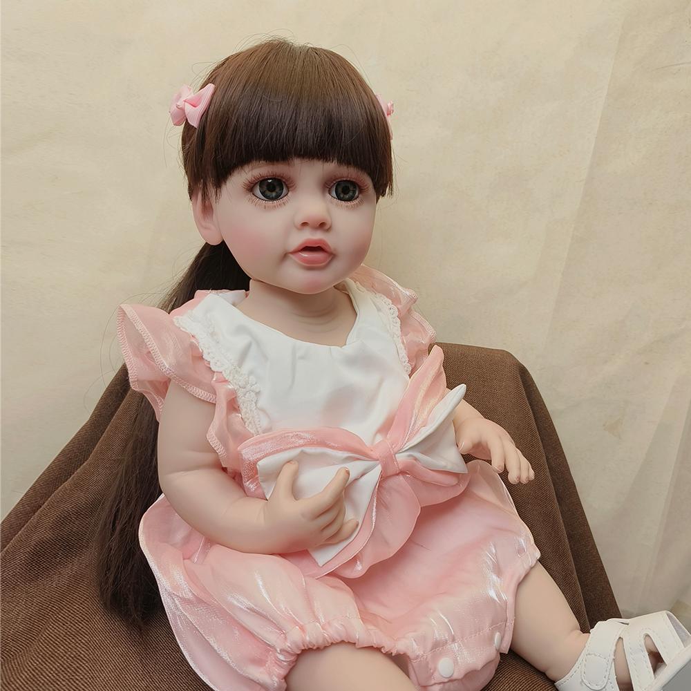 22-дюймовая кукла-реборн Бетти, мягкая силиконовая игрушка из винила с полным телом, реалистичная игрушка для новорожденного, парик для волос, подарки для детей, игрушки
