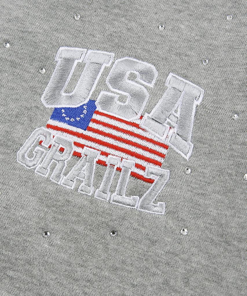 GRAILZ Crystal Baggy Sweat Pants [Gray]