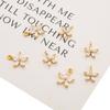 Copper Five-petaled Flowers Charms Pendants DIY For Women Earring Making Supplies