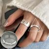 Geometric High-Polish Criss-Cross S925 Silver-Plated Open Ring - Women's Stackable Index Finger Jewelry