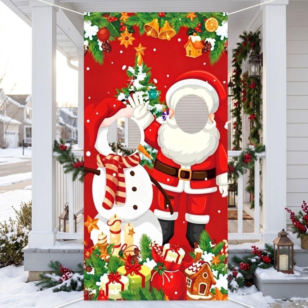 Santa Claus Christmas Backdrop 2D Flat Christmas Decoration Christmas Party