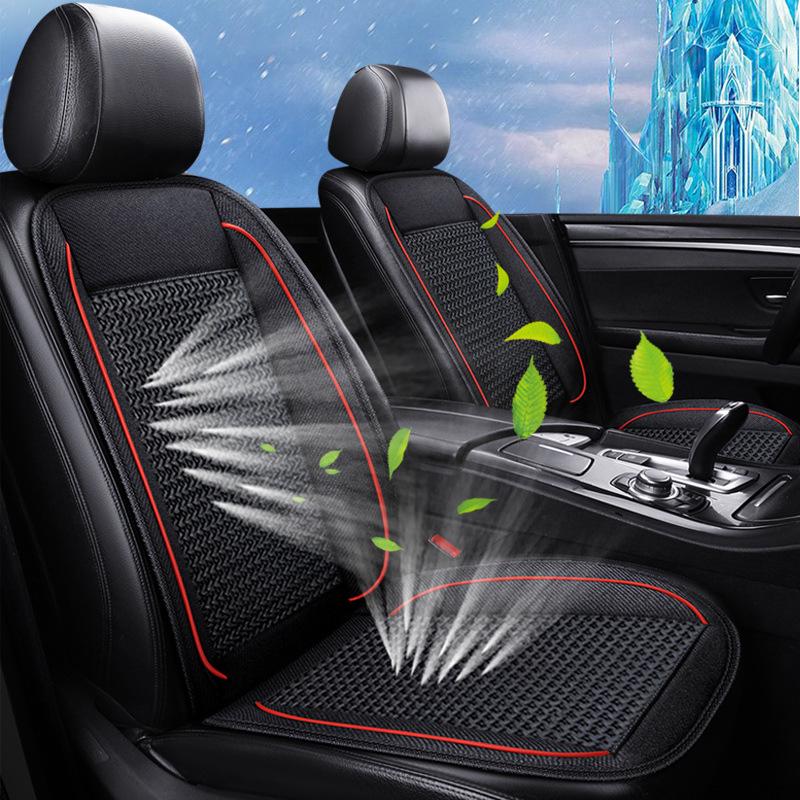 Cooling Car Seat Cushion with Fan - 12V/24V, Breathable, Single Piece