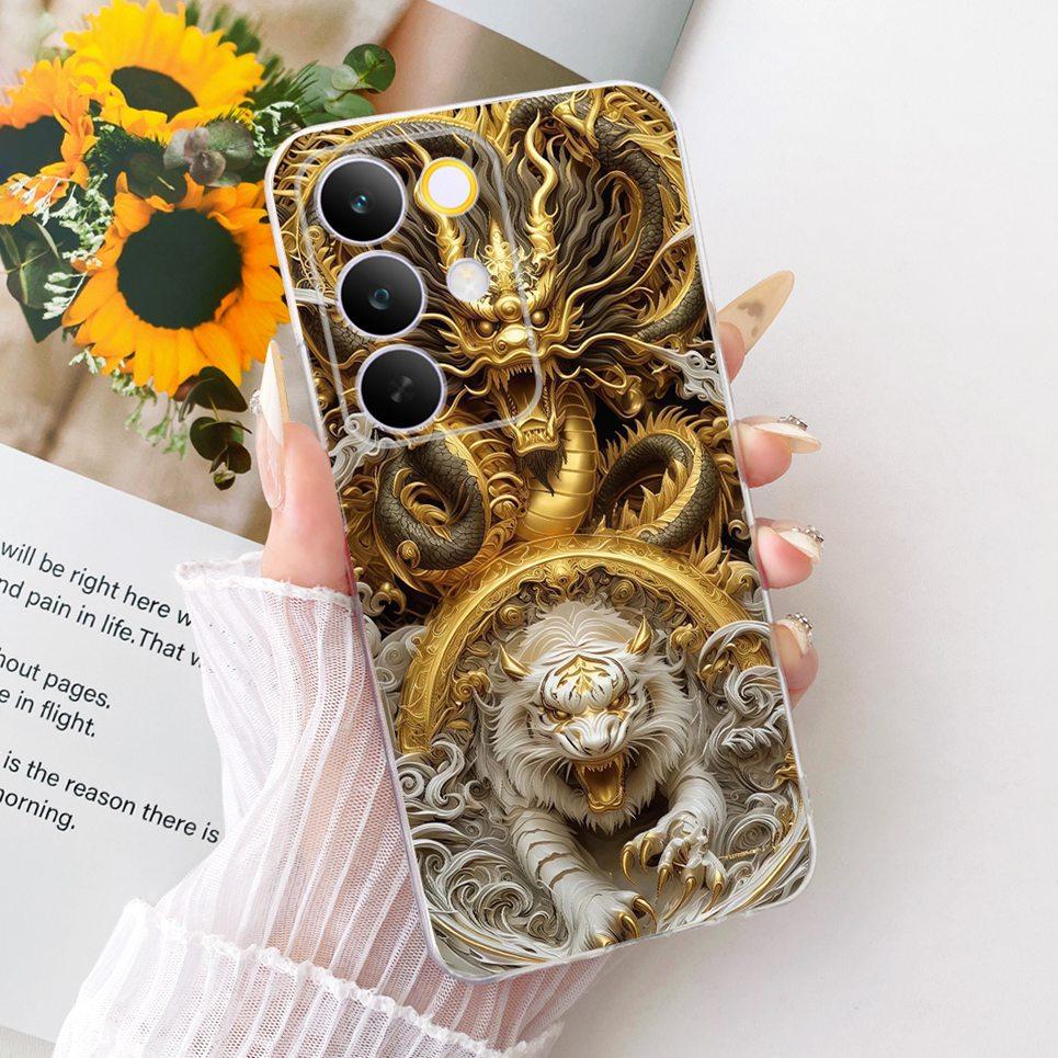 Чехол для телефона Realme C85 Pro C 85 Casing Realme 15X India с рисунком в стиле Dragon Tiger, прозрачная крышка из мягкого силикона