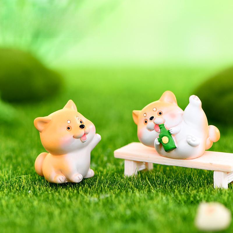 Sweet Akita Puppy Resin Miniature Diy Decor Cute Accessories For Car And Home Decoration