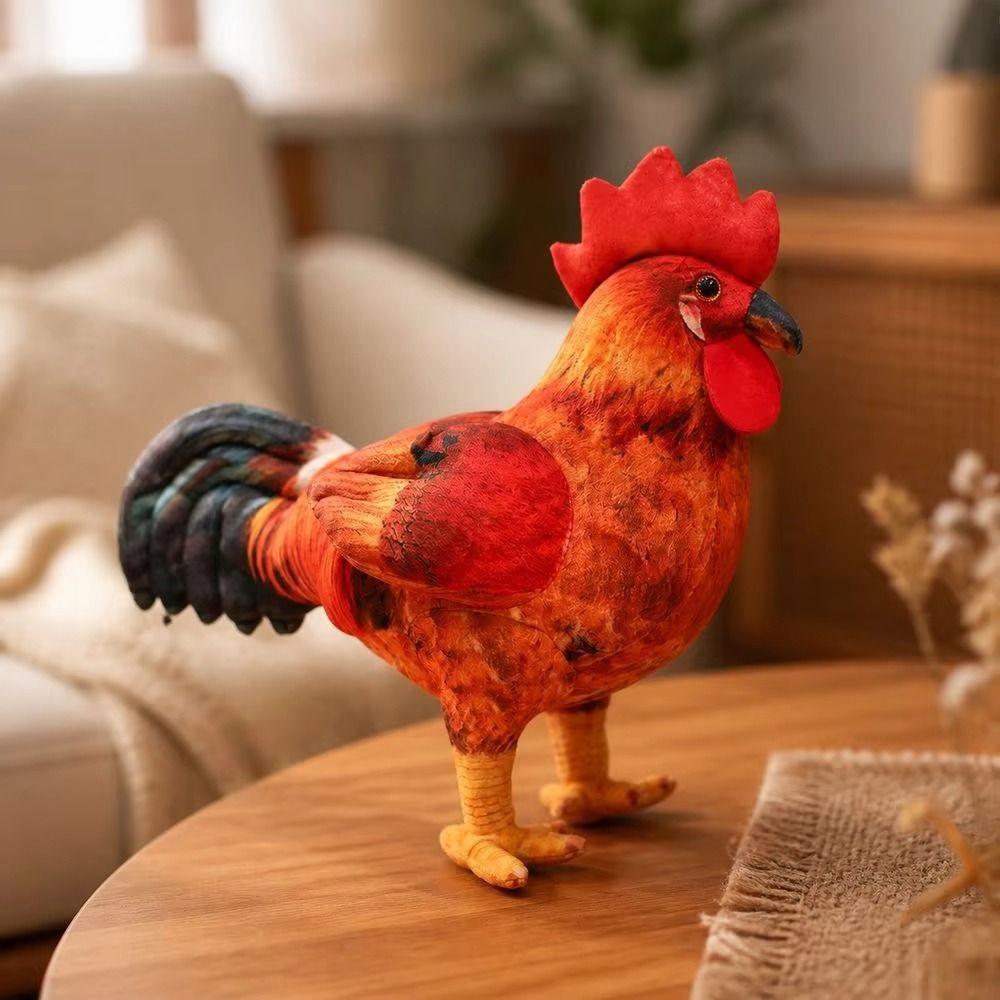30/48cm Chicken Stuffed Toy Cute Game Stuffed Doll Simulation Rooster Plush Toys Home Decor