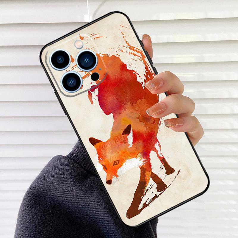 Милый чехол для телефона с животным-лисой для iPhone 16 14 13 12 11 15 17 Pro Max mini 15 16 Plus 16e 17 Air Cover Fundas