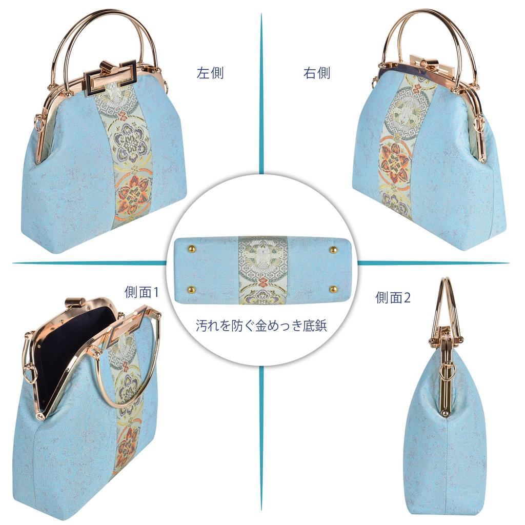 Сумка-тоут через плечо, ручная, японская одежда, фурисодэ, хакама, ткань Нисидзин-ори, гамагути, сумка кроссбоди, 2 способа ношения, легкая, на день рождения, с цветочным узором сакуры